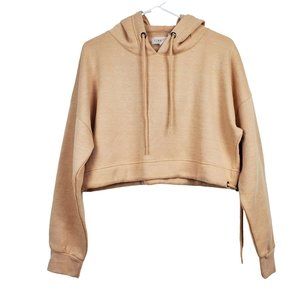 Femme Luxe Cropped Hooded Sweatshirt 10 Beige Oversized Drop Shoulder Hoodie